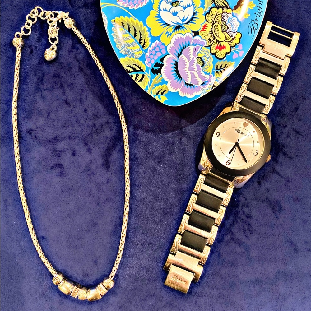 Brighton Brooklyn Watch PLUS! Necklace w/ Tin Box